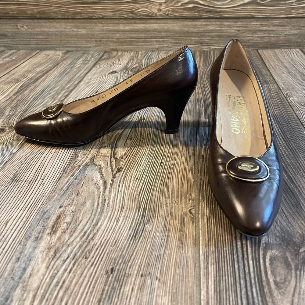 Salvatore Ferragamo Brown Classic Heel